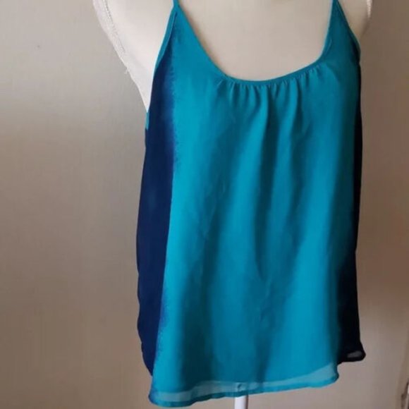 Ombre Blue Racerback Chiffon Tank - Picture 2 of 5